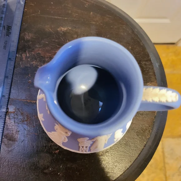Wedgwood Etruscan Jug Blue Jasperware Pitcher 6" - Picture 4 of 8